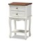 Baxton Studio Darla French White and Cherry Brown Finished Wood 2-Drawer Nightstand 165-10695 - alternate 1